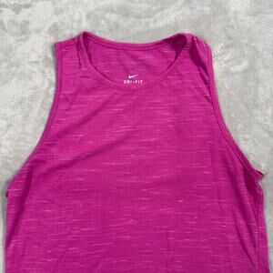 Nike Dri-FIT Womens Medium Pink Heather Athletic Tank Top Running Workout